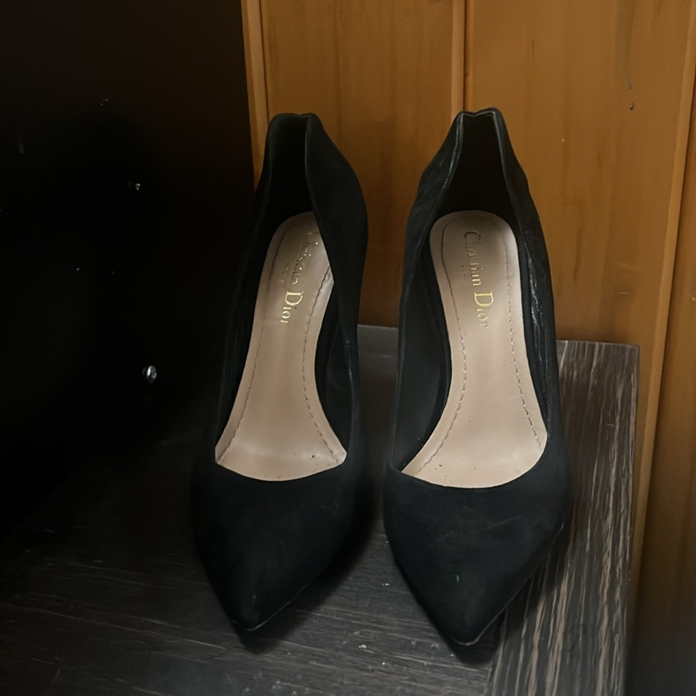 Christian Dior Women’s Black Suede High Heels size 6.5 - Picture 6 of 7